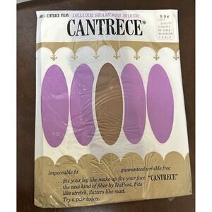 Vintage CANTRECE Deluxe Seamless Sheer Stockings Golden Sand Size 8-9 NEW